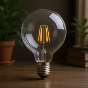 Lampadina LED Globo 6W E27 Decorativa a Forma di Globo in Vetro Trasparente con Design a Filamento - Product Image 3