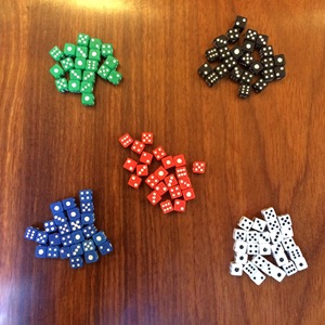 Dados pequeños de acrílico de 5 mm con puntos multicolor para promoción, en stock - Product Image 2