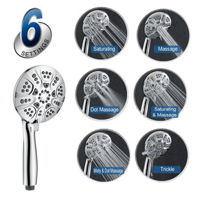 Pommeau de Douche Portable 6 Jets de Massage pour Adultes – Kit de Bain - Product Image 1