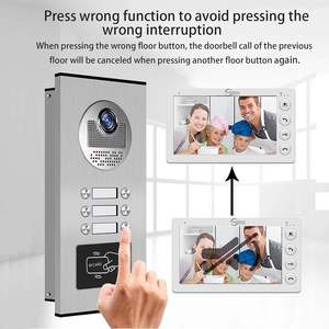 Anjielo Smart 7 <strong>Inch</strong> for 10 Unit Multi-Apartment <strong>Video</strong> Doorbell with RFID Card Unlock 4-Line <strong>Video</strong> <strong>Intercom</strong> - Product Image 2
