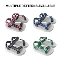 Nouvelles sandales à plateforme pour enfants à imprimé floral, style bohème, semelle épaisse, sandales de sport légères, chaussures d'été pour la plage et les activités de plein air