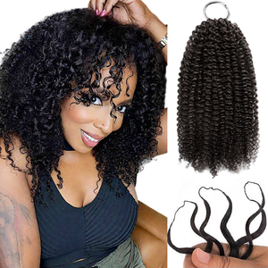 100% tóc con người afro kinky Crochet bện máy đôi sợi ngang Trinh <span class=keywords><strong>Remy</strong></span> phần mở rộng tóc con người lông <span class=keywords><strong>tip</strong></span> phần mở rộng tóc - Product Image 2