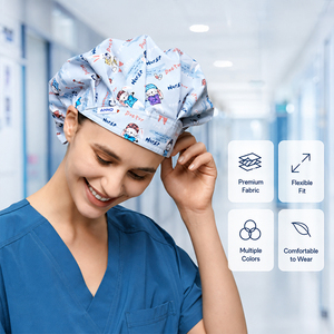 Cappello Regolabile Anno in Poliestere e Cotone Traspirante con Stampa per Infermiere o Medici, Ideale per Donne con Capelli Lunghi - Product Image 3