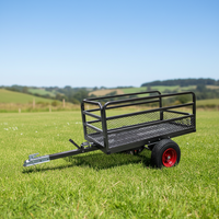 Remorque benne arrière en acier pour tracteur et VTT, chariot de jardin à benne en maille