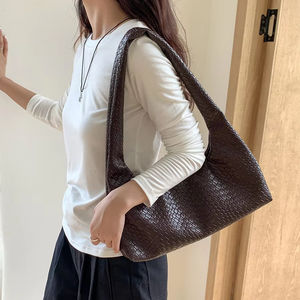 Bolsos de Mano de Cuero PU de Alta Calidad para Mujer, Bolsos de Hombro Tejidos de Moda de Guangzhou - Product Image 2