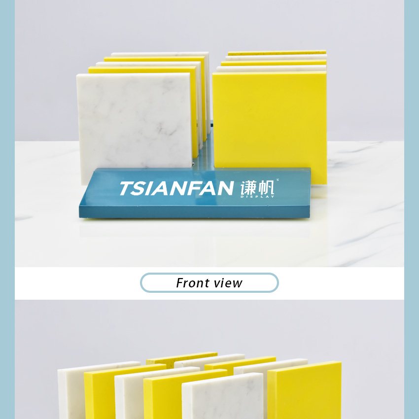 New Design Modern Mdf Tabletop Stand Ceramic Tile Rack Granite Stone Marble Pannel Quartz Sample Showroom Display