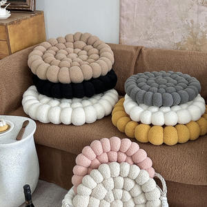 وصول جديد الحد الأدنى بلون واحد منسوج كوكي وسادة الإضافية كريم جمالي ، نمط كريم فرنسي كريم لنافذة الخليج أريكة بوف - Product Image 5