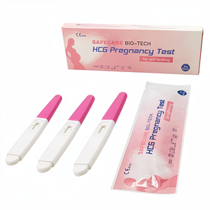 Safecare ง่ายต่อการใช้งานในบ้าน <span class=keywords><strong>HCG</strong></span> ชุดทดสอบรวดเร็วแบบขั้นตอนเดียวได้รับการรับรอง CE คลาส II วินิจฉัยการตั้งครรภ์กลางปัสสาวะด้วยตนเองทางการแพทย์ - Product Image 1