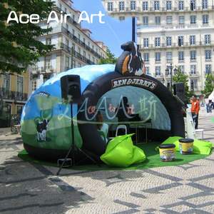 Tienda de campaña de lujo, media cúpula inflable, diseño de carcasa único para eventos al aire libre, fiestas y camping, carpa <span class=keywords><strong>Luna</strong></span> inflable iluminada con LED - Product Image 6