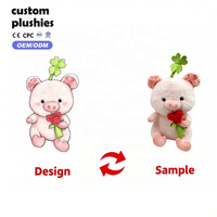 Adorable Ours en Peluche Rose Fraise avec Bavoir à Pois en Dentelle, Doux et Moelleux, Compagnon de Sommeil, Cadeau d'Anniversaire pour Enfants, Décoration de Canapé