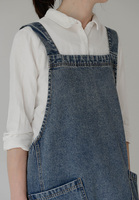 Tablier en jean de haute qualité personnalisé avec logo, réglable, pour barista, styliste, serveur, avec poches