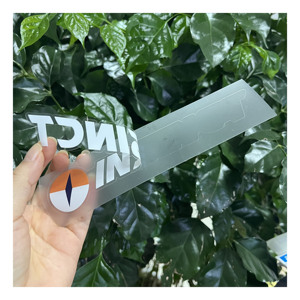Pegatina de plástico PET gruesa resistente a los rayos UV logotipo personalizado impreso autoadhesivo vinilo transparente decorativo troquelado pegatina de ventana transparente - Product Image 4