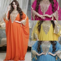 Robe longue élégante et sexy en fausse fourrure et mousseline, coupe ample, avec détails embossés, grande taille, translucide, ourlet large, style ethnique pour femme