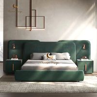 Nordischer Stil Mehrfarbiges Weiches Leder Holzrahmen Montiertes Modernes Stauraum-Bett in Queensize für Schlafzimmer