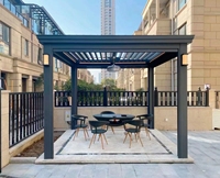 Pergola à lames orientables en alliage d'aluminium, durable, imperméable, résistante au vent, écologique, moderne, pour jardin extérieur, motorisée, finition poudrée