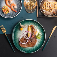 Assiettes en céramique modernes et solides de style japonais Plat à steak Pâtes Dessert Pizza de qualité alimentaire Fête Restaurant Ménage