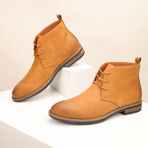Bottes Chukka pour hommes en faux daim marron à lacets, bout rond, semelle extérieure en caoutchouc respirante, style automne, livraison directe - Product Image 3