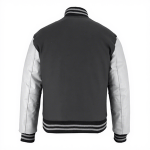 Men's Green Red Varsity Jacket Wool Sleeves Mandarin Collar Covered Button Closure Breathable Quick-Dry Casual <b>Winter</b> <b>Wear</b> High - Product Image 6