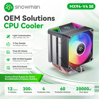 Bonhomme de neige CPU refroidisseur d'air PC ventilateur refroidissement processeur PC de bureau dissipateur thermique pour LGA 1851 1700 1200 1366 115x AM5 AM4