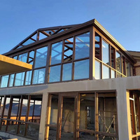 Véranda en aluminium à double vitrage au design moderne, personnalisable pour hôtels, maisons et chambres, maisons modulaires de luxe pour l'extérieur