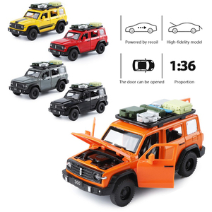 รถโมเดล SUV ไดแคสต์ขนาด 1:36 พร้อมไฟและเสียง ฟังก์ชั่นดึงถอยหลัง ประตูเปิดได้ ของเล่นสำหรับเด็ก ของสะสม ของขวัญ - Product Image 2
