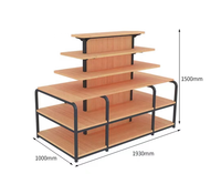 Table d'exposition miniso en acier et bois personnalisée de haut niveau pour papeterie