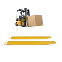 EX484 Steel Forklift Fork Extensions 48 Inch Galvanized Pair with Safety Retaining Strap OSHA Compliant Attachment