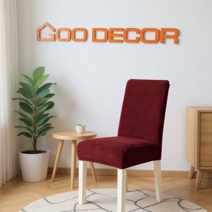 Protection de chaise Housse de chaise en velours doux au toucher de qualité supérieure Motif teint uni extensible lavable anti-rayures anti-poussière - Product Image 4