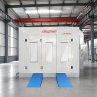 Solution tout-en-un, cabine de peinture diesel 24 kW, 80 ° Cabine de peinture automobile professionnelle C avec éclairage 1000 lux fiable et avancé, station de séchage et four intégré