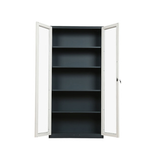 Archivador de Vidrio con 2 Puertas, Armario Metálico de Acero, Alacena de Almacenamiento de Hierro - Product Image 6