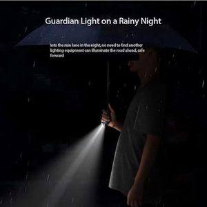 10-Bone Three-folding Umbrella Fully Automatic <b>Flashlight</b> Umbrella <b>LED</b> Light Folding Sun and Rain Umbrella - Product Image 6