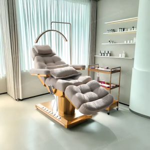 Giường điện làm đẹp mới, chất liệu lông cừu, giường trị liệu mặt, massage làm đẹp, bàn massage 3 mô tơ có đèn - Product Image 1