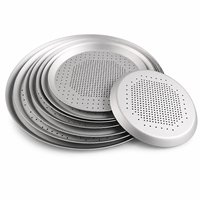 Plaque à pizza perforée en aluminium anodisé de 1,5 mm, ronde, pour pizzas à croûte fine, idéale pour pizzerias, cafés, traiteurs et fours domestiques