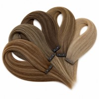 Extensiones de Cabello Humano Remy de Doble Trama, Ligeras, Invisibles, de Alta Calidad, para Salones de Belleza
