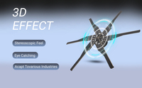 Projecteur holographique 3D de 100 cm avec télécommande, WiFi et application, projecteur publicitaire vidéo holographique pour entreprise G1532-100