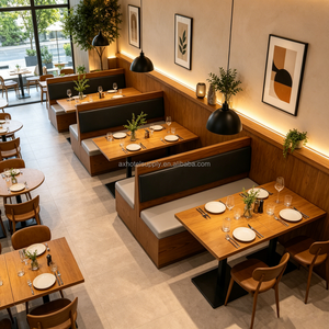 Juego de Muebles de Restaurante de Grado Comercial, Resistentes, de Madera Sólida, Ecológicos <span class=keywords><strong>y</strong></span> Ligeros, con Sillas <span class=keywords><strong>y</strong></span> Mesas de Comedor para Cafetería - Product Image 3