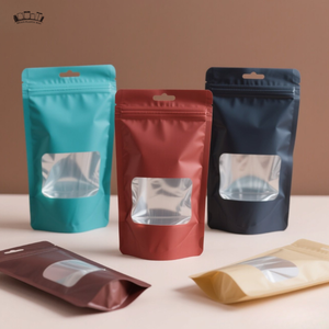 Bulk Resealable <strong>Zip</strong> Lock PE Plastic Stand up <strong>Pouches</strong> with Window for Salad Chewing Gum Milk Pet Food Jelly Canned Food Storage - Product Image 3