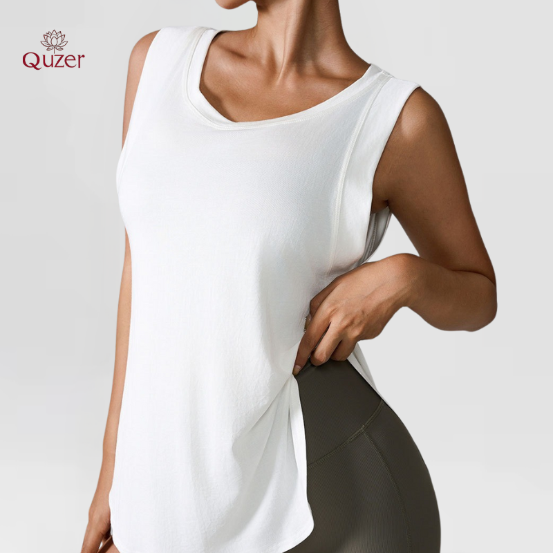 Active Gym Wear Loose Sleeveless Blouse Women's Sportswear Running Vest Apparel Stock