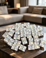 Ensemble de tuiles de mahjong américain de luxe personnalisé avec tuiles en acrylique et supports de jeu pour 4 joueurs, tables de mahjong incluses pour le jeu d'argent