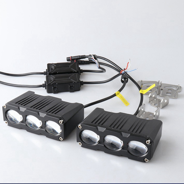 CAROLYN Super Bright LED Driving Spot Light High Beam Low Beam Mini Driving Lights for Motorcycle Waterproof Dual-color Headlamp