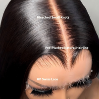 Wig Rambut Asli Vietnam Bone Straight Raw Cuticle Aligned Pre Plucked Glueless HD Lace Frontal Super Double Drawn
