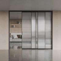 Porte coulissante en aluminium sur mesure à double vitrage, isolation thermique, surface finie, pour jardin et salon