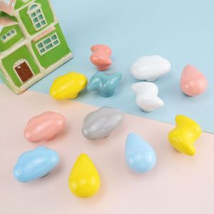 Cute Kids Room Drawer Wardrobe Door Handle Cabinet Furniture Cloud Lightning Rain <strong>Ceramic</strong> Handle <strong>Knob</strong> - Product Image 2