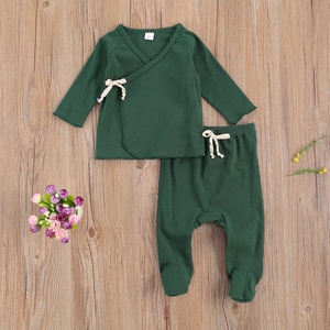 Completo da monaco Unisex in cotone biologico Layette per neonato Set di vestiti per pagliaccetti Set di abbigliamento per neonati appena nati - Product Image 3