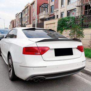 Audi A5 8T Coupe <b>Rear</b> <b>Spoiler</b> Piano Black Carbon Fiber Texture Ducktail Trunk Lip 2007-2016 - Product Image 3