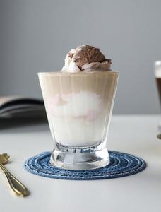 Nuovo creativo a strisce di caffè di vetro tazza di dessert budino gelato di vetro bicchierino di whisky di vetro per la vendita - Product Image 6