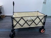Nouveau modèle de chariot de camping électrique PAOBA, capacité de charge dynamique de 60 kg, chariot utilitaire tout-terrain pliable à quatre roues avec frein automatique pour le jardin et les pique-niques