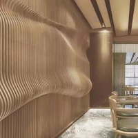 Planches de bois massif 3d ondulées, panneaux muraux décoratifs en bois massif, pour la décoration des murs de la salle d'hôtel, vente en gros, 12 pièces
