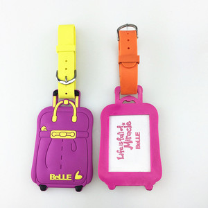 Custom Made 3D Soft PVC Trolley Shape Luggage Tag for Promotional & Business Gifts