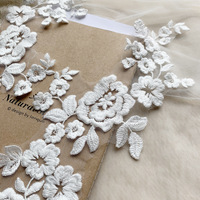 Nouveauté couture à la main coton dentelle blanche applique broderie patchs de fleurs pour vêtements